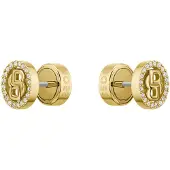 BOSS Gold-tone earrings with crystals and Double B monogram