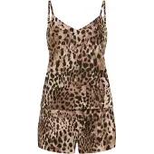 LASCANA Kort pyjamas beige / brun / svart