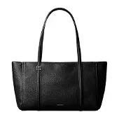 Calvin Klein Shoppingväska 'Emblem Plaque Pebble Grain Tote' svart