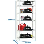 Simon Rack Comfort 6/400 Metallhylla 2000x900x400 Mm