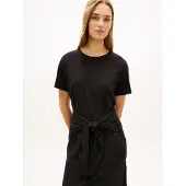 Tommy Hilfiger Textured Knot Relaxed Midi T-Shirt Dress