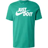 Nike T-shirt 'Swoosh' smaragd / vit