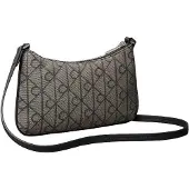 Calvin Klein Axelremsväska 'Emblem Convertible' beige / svart
