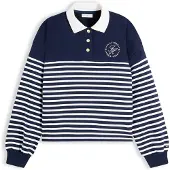 Tommy Hilfiger Gold Tone Button Relaxed Polo Sweatshirt