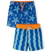 MINOTI Badshorts azur / royalblå / orange