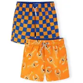 MINOTI Badshorts marinblå / orange