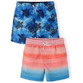 MINOTI Badshorts blå / mörkblå / lax / pitaya