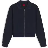 HUGO Zip-up sweatshirt with stacked-logo puller