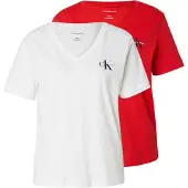 Calvin Klein Jeans T-shirt 'Monologo T' ljusröd / svart / vit