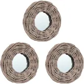 vidaXL Speglar 3 st 15 cm korgmaterial