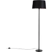 QAZQA Golvlampa svart med linneskärm svart 45 cm - Simplo