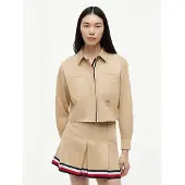 Tommy Hilfiger Tommy Jeans Relaxed Fit Crest Embroidery Cropped Shirt