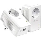 TP-LINK TL-PA7017P Kit AV1000 Gigabit Passthrough - Powerline-adapter - GigE, HomePlug AV (HPAV), HomePlug AV (HPAV) 2.0, IEEE 1901 - kan slutas till vægstik (Pack med 2)