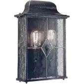Franssen Vägglampa utomhus Wexford WX7, dimbar, Svart, Glas, Antik, Utomhusvägglampa