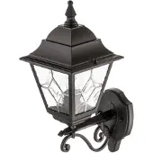 Elstead Lighting Vägglampa utomhus Norfolk NR1, dimbar, Svart, Glas, Antik, Utomhusvägglampa