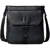 Calvin Klein Pebbled Logo Strap Crossover Flight Bag