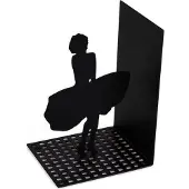 SmartaSaker Bokstöd i metall, MERILYN, 12 x 10 x H 17, Svart