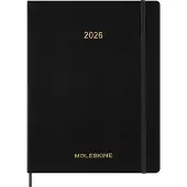 Moleskine Kalender 2026 Essential Planner Weekly Vertical XXL Svart Moleskine