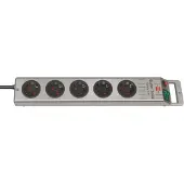 Brennenstuhl 1153340115 Förgreningsdosa med brytare 5x Silver Skyddskontakt 1 st