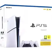 Sony PlayStation 5 Slim Disc Edition 1TB with 2 Dualsense Controller - White