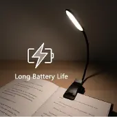 INF Boklampa med 3 ljusfärger och dimmer / Uppladdningsbar läslampa