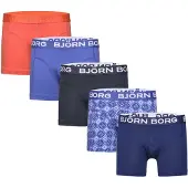 Björn Borg Cotton Stretch Boxers 5-pack Blå, 134-140