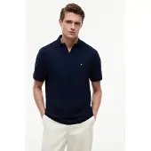 Tommy Hilfiger T-shirt 'Relaxed Fit Stripe Crepe' mörkblå