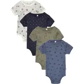 Pippi Baby Bodies k/ä - 4-pack - Deep Lichen Green - - 68 - Body K/Ä