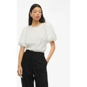Vila Ellette Satin Puff Kortärmad Blus