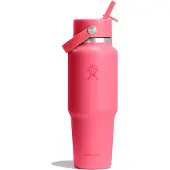 Hydroflask 946 ml Wide Mouth Travel Bottle with Flex Straw Cap Popstar Pink