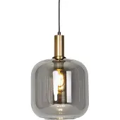 QAZQA Design Hänglampa Svart & Guld med Rökglas - Zuzanna