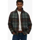 Superdry för män. M4011050A Miller grön skjorta (L), Casual, Polyester, Lång ärm