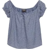 Superdry 1/2 Button Woven Kortärmad Topp