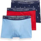 Ralph Lauren för män. 714830299207 Set 3 boxerkalsonger i stretchig bomull blå, röd, marinblå (L), Hemkläder, Flerfärgad, Marino