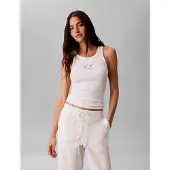 Calvin Klein Jeans Embroidered CK Logo Rib Tank Top