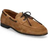 Tommy Hilfiger för män. FM0FM05863 Båtskor i brunt läder med flexibel sula (43), Hud, Karta, Nyckelband, Casual