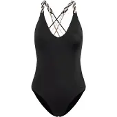 BOSS Swimsuit with signature-stripe braided straps
