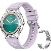 COLMI L28 Smart Watch (silverlila + silverfärgat stålarmband)