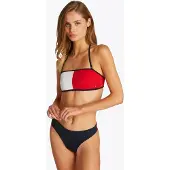 Tommy Hilfiger för kvinnor. UW0UW05816 Bandeau bikiniöverdel vit, röd (M), Nylon