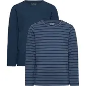 Minymo Tröja - 2-pack - Ny Marinblå m. Ränder - - 12 år (152) - Tröja