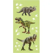 Licens Dinosaurhandduk - 70x140 cm - 100% bomull - Mjuk badhandduk med Triceratops och T-Rex