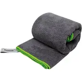 Travelsafe Reshandduk Terry/Mikrofiber L, grå/grön