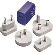 Go Travel Worldwide USB-A & USB-C Charger + Blue