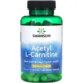 Swanson Health Acetyl L-Karnitin, 500 mg, 100 vegetabiliska kapslar