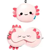 Relaxeazzz Resekudde och ögonmask Axolotl Maddie