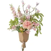 Bloomingville Breeze bukett rosa konstgjorda blommor