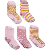 Minymo Strumpor - 5-pack - Rosa m. Ränder - - 27/30 - Strumpor