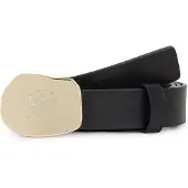 Tommy Hilfiger Logo Abstract Plaque Buckle Leather Belt