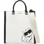 Karl Lagerfeld Handväska 'Ikon Choupette' svart / vit