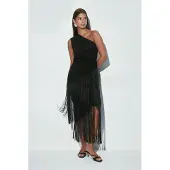 Gina Tricot  - Fringe skirt - kjolar - Svart - XS - Dam